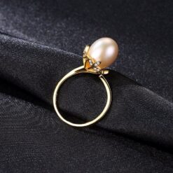 Wholesale 925 Sterling Silver Flower Natural Pearl Rings 3