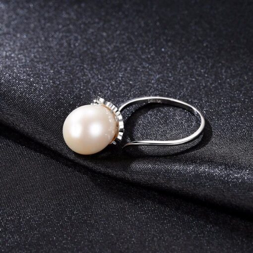 Wholesale 925 Sterling Silver Flower Natural Pearl Rings 4