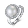 Wholesale Classic Bridal 925 Sterling Silver Freshwater Pearl Rings