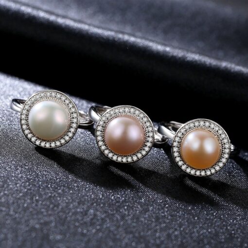Wholesale Classic Bridal 925 Sterling Silver Freshwater Pearl Rings 4
