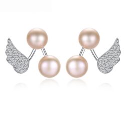 925 Sterling Silver Jewelry For Women Gift DoubleNatural Freshwater Pearl Earrings