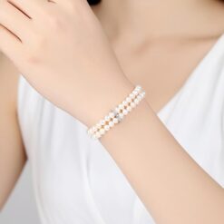 Wholesale Double Strand Freshwater Cultured Pearl Bracelet 2