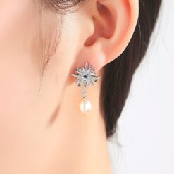 Wholesale Earrings Jewelry 925 Sterling Silver Fashion Pearl 2
