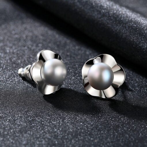 Wholesale Earrings Jewelry AAAAA Gray Natural Pearl 4