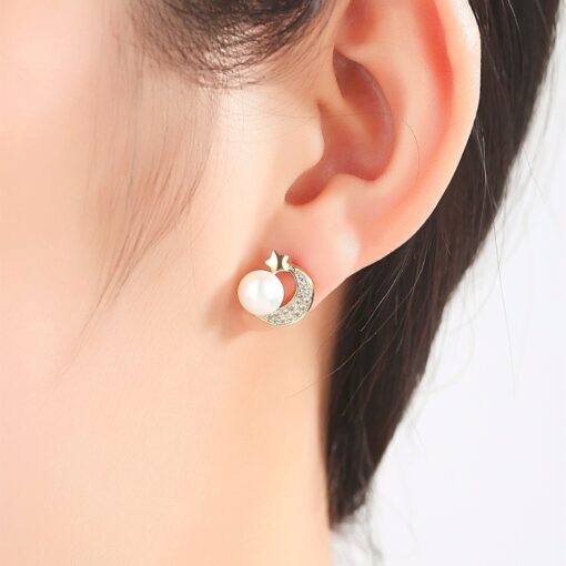 Wholesale Earrings Jewelry Brand 925 Silver Moon Shape 2