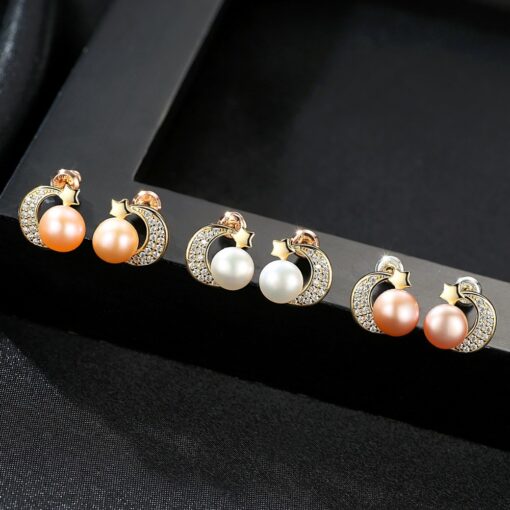 Wholesale Earrings Jewelry Brand 925 Silver Moon Shape 3