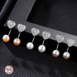 Wholesale Earrings Jewelry Charm Silvery Heart Shape 2