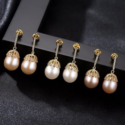 Wholesale Earrings Jewelry Charming Single Oval Fine Freshwater 3