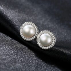 Wholesale Earrings Jewelry Classic Round Freshwater High Bright 7 5