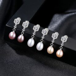 Wholesale Earrings Jewelry Freshwater Cultured Pearl Drop Earrings 2