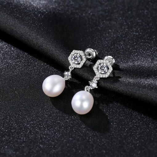 Wholesale Earrings Jewelry Freshwater Cultured Pearl Drop Earrings 3