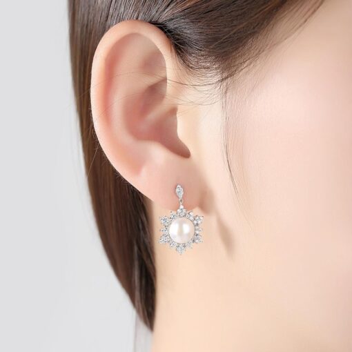 Wholesale Earrings Jewelry Freshwater Pearl Earrings Snow Flower 2