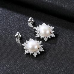 Wholesale Earrings Jewelry Freshwater Pearl Earrings Snow Flower 3