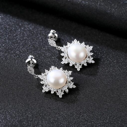 Wholesale Earrings Jewelry Freshwater Pearl Earrings Snow Flower 3