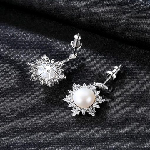 Wholesale Earrings Jewelry Freshwater Pearl Earrings Snow Flower 5