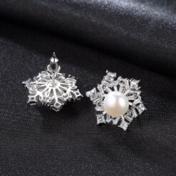 Wholesale Earrings Jewelry Freshwater Pearl Stud Earring Paved 5
