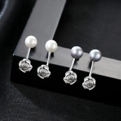Wholesale Earrings Jewelry Gray Freshwater Cultured Pearl 925 3