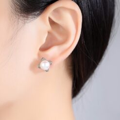 Wholesale Earrings Jewelry Lovely Fancy 925 Silver Flower 2