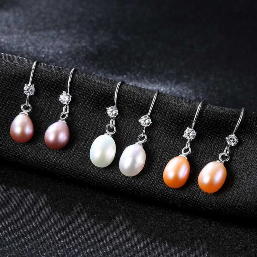 Wholesale Earrings Jewelry Natural Freshwater Pearl Drop Dangle 2
