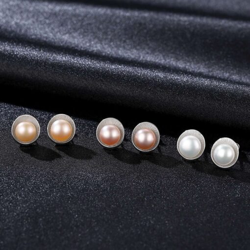 Wholesale Earrings Jewelry Shell Shape Freshwater Pearl Stud 3