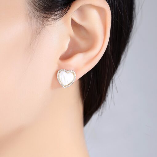 Wholesale Earrings Jewelry Simple Cute Heart Shape Natural 2