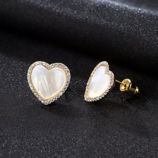 Wholesale Earrings Jewelry Simple Cute Heart Shape Natural 3