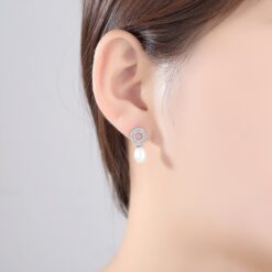 Wholesale Earrings Jewelry Simple Fashion Disc Shaped Pave 2