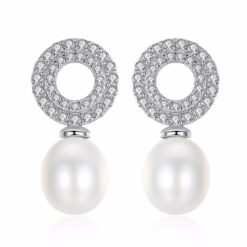 Wholesale Earrings Jewelry Simple Fashion Disc Shaped Pave