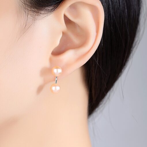 Wholesale Earrings Jewelry Simple Lovely 7mm Double Freshwater 2