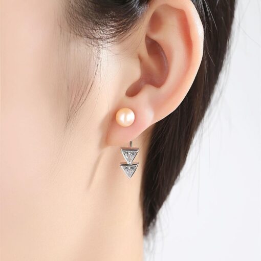 Wholesale Earrings Jewelry Triangle Design 925 Silver Stud 2