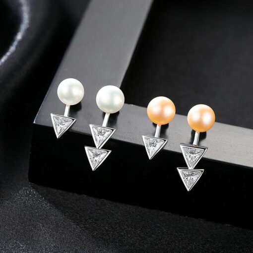 Wholesale Earrings Jewelry Triangle Design 925 Silver Stud 4