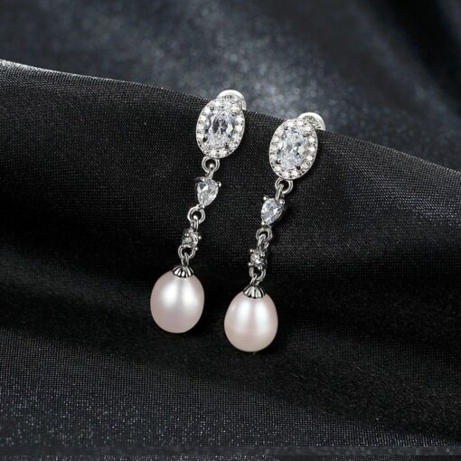 Wholesale Earrings Jewelry Women Luxury Freshwater Pearl 925 5