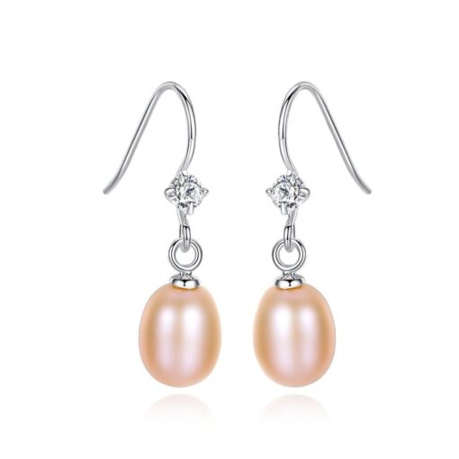 Natural Freshwater Pearl Drop Dangle Earrings for Women 925 Silver Fine Jewelry