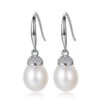 New Arrival Vintage 925 Sterling Silver Ear Wire for Lady Elegant Party Wholesale Pearl Earrings
