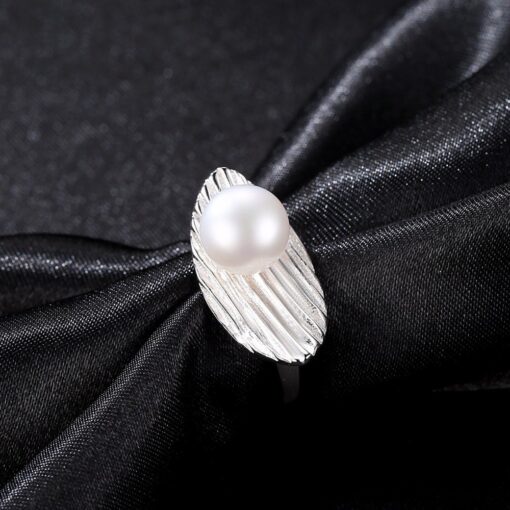 Wholesale Natural Pearl Rings Latest Design Silver White Gold Color 3