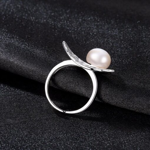 Wholesale Natural Pearl Rings Latest Design Silver White Gold Color 4