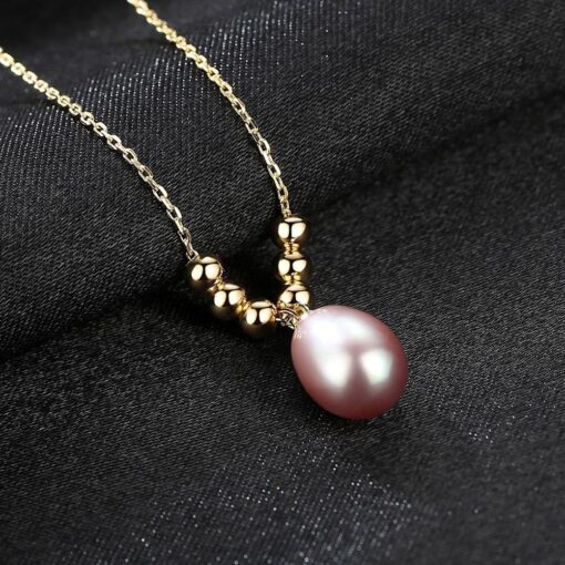 Brazilian Style Wholesale Gold Color Silver Bead Paved Nice Quality Natural Pearl Pendant Necklace For Girl Party Gift