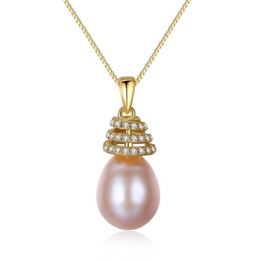 Hot Sale Women Jewellery Single Pretty Natural Oval Pearl 925 Sterling Silver Pendant Necklace
