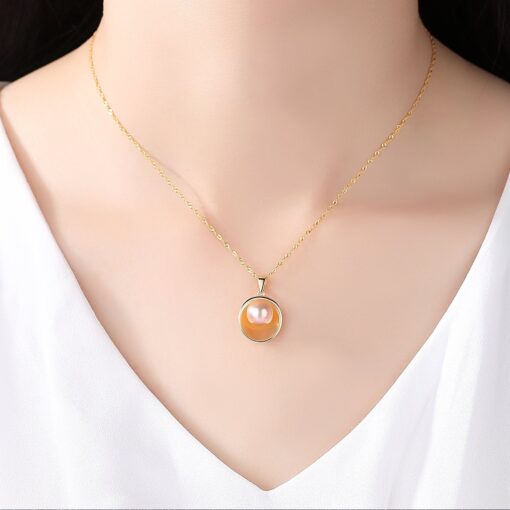 Wholesale Necklaces Round Shell Design S925 Natural 1