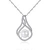 S925 Sterling Silver Gold-plated Women Inlay CZ and Freshwater Pearl Luxury Necklace