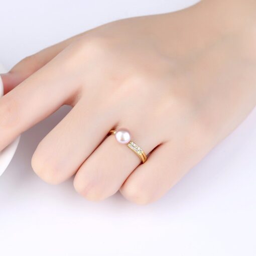 Wholesale New Fashion 925 Silver freshwater pearl ring anniversary gift 2