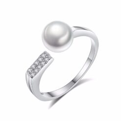 Wholesale New Fashion 925 Silver freshwater pearl ring anniversary gift