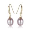 New Trend One Oval Pearl Drop Earring With S925 Sterling Silver Hook Paved Little CZ Crystal For Women Wedding Jewelry
