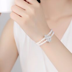 Wholesale Pearl Bracelet Hot Sale Elegant Double Natural 1