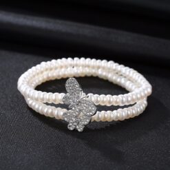 Wholesale Pearl Bracelet Hot Sale Elegant Double Natural 3