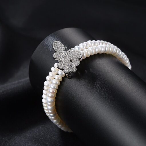 Wholesale Pearl Bracelet Hot Sale Elegant Double Natural 4