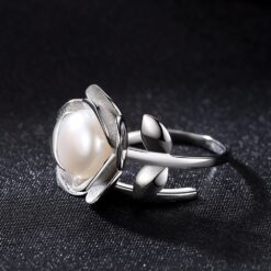 Wholesale Real Freshwater Pearl s925 Silver Ring 4