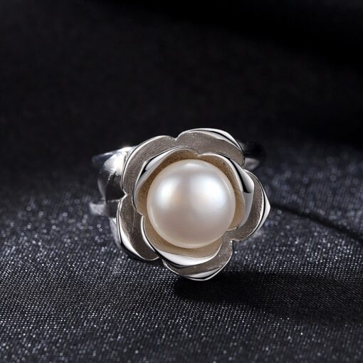 Wholesale Real Freshwater Pearl s925 Silver Ring 5