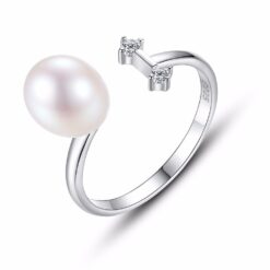 Wholesale Trendy Freesize Freshwater Pearl Silver Ring