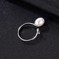 Wholesale Trendy Freesize Freshwater Pearl Silver Ring 5